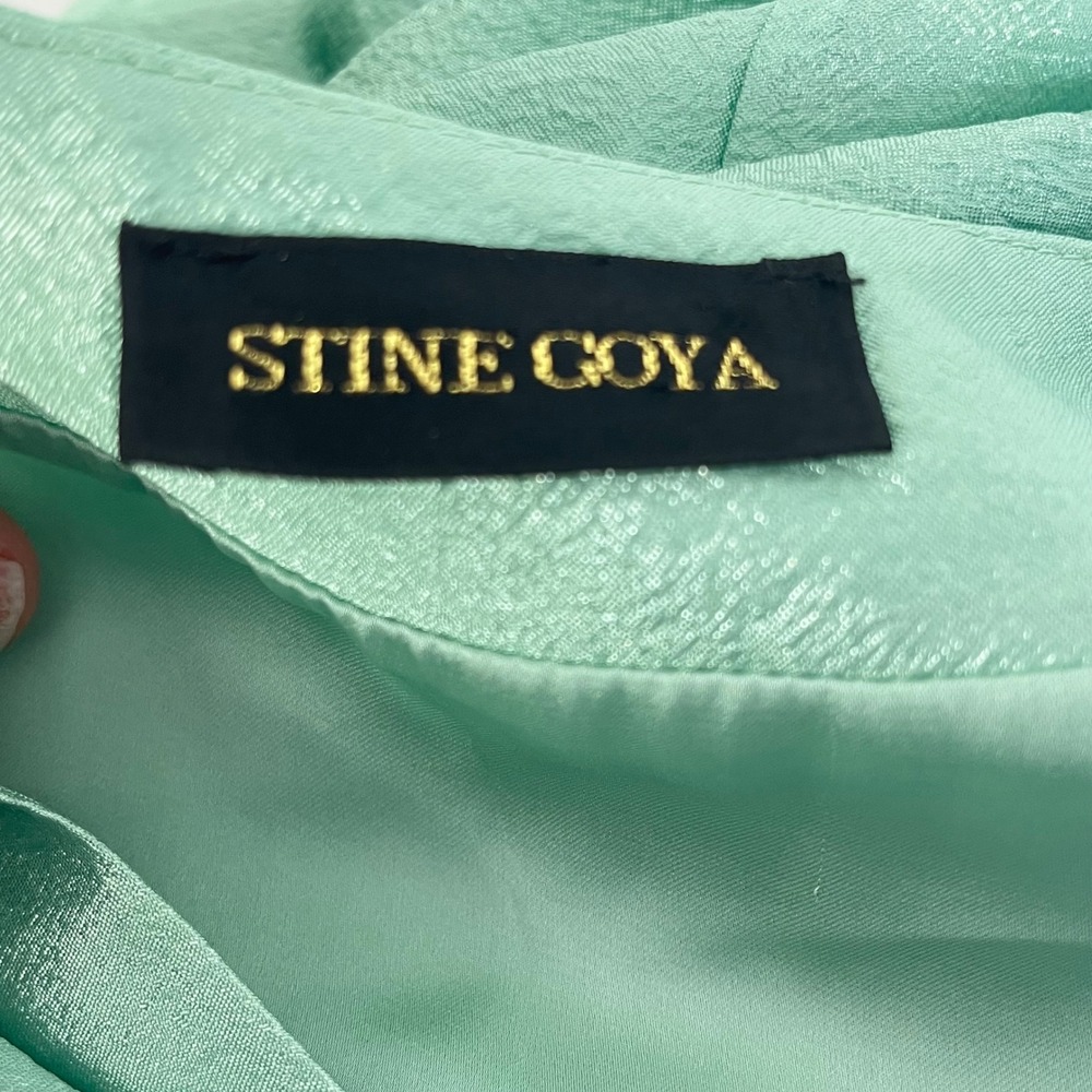 Stine Goya Farrow Satin Mini Dress Jade Green Women's Size Medium - Picture 5 of 7